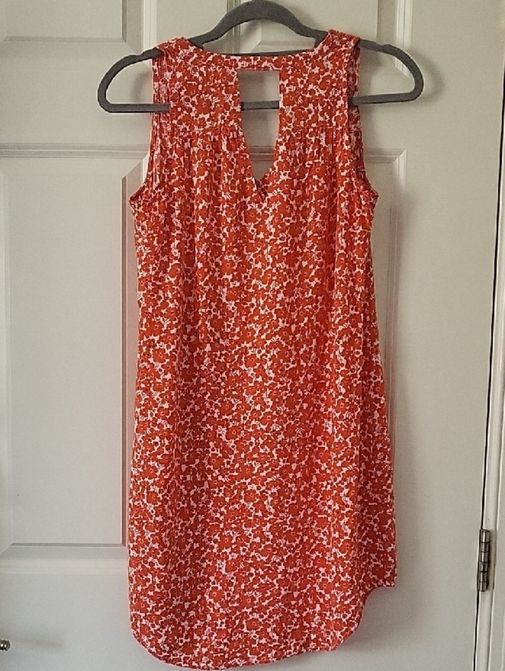 Old Navy Orange & White Floral Sleeveless Mini Dress Women’s Small - Picture 4 of 7